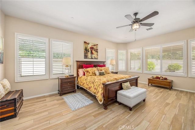 1506 Pierce Ml, Beaumont, CA 92223 - bedroom featuring light wood finished floors, multiple windows, and ceiling fan