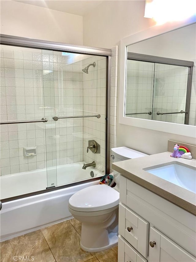 5800 Owensmouth Ave Unit 77, Woodland Hills, CA 91367 - full bathroom with vanity, enclosed tub / shower combo, and tile patterned flooring