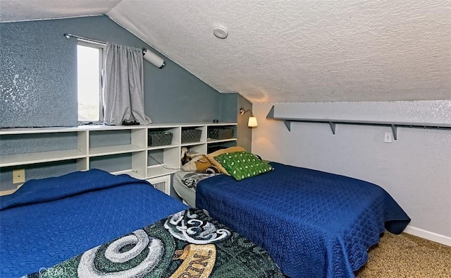 12164 Galaxy St, Victorville, CA 92392 - carpeted bedroom featuring vaulted ceiling and a textured ceiling