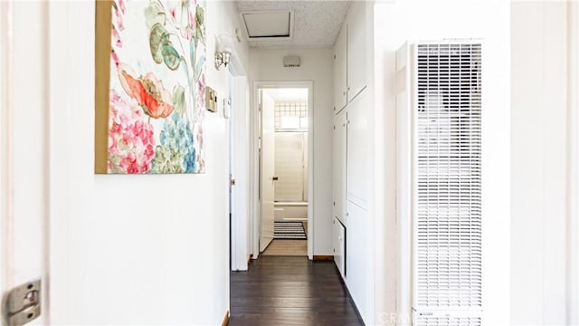 480 W D St, Colton, CA 92324 - hall with a heating unit and dark wood-type flooring