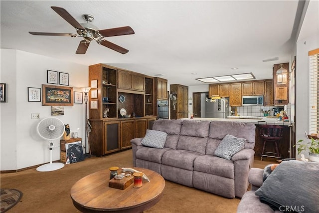 625 La Bonita Ct, Chico, CA 95973 - living area featuring light carpet and ceiling fan