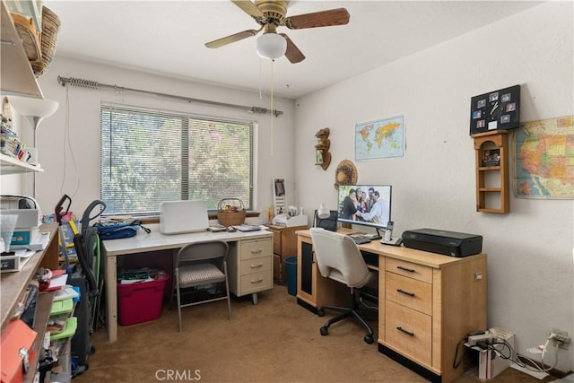 625 La Bonita Ct, Chico, CA 95973 - home office featuring ceiling fan and light carpet