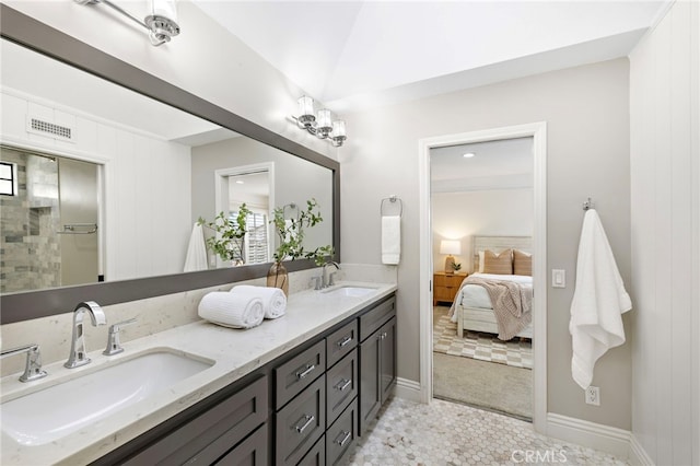 609 Calle Reata, San Clemente, CA 92673 - ensuite bathroom with double vanity and tile patterned floors