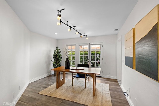 609 Calle Reata, San Clemente, CA 92673 - office area featuring wood finished floors, recessed lighting, and track lighting