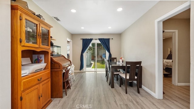 2648 N G St, San Bernardino, CA 92405 - dining area featuring light wood-style flooring and recessed lighting