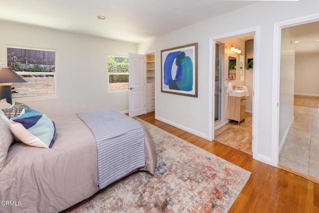2767 Brookhill St, La Crescenta, CA 91214 - bedroom featuring wood finished floors, ensuite bathroom, and recessed lighting