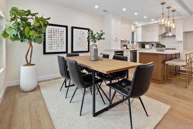 5461 Waring Rd, San Diego, CA 92120 - dining room featuring light wood-style floors and recessed lighting