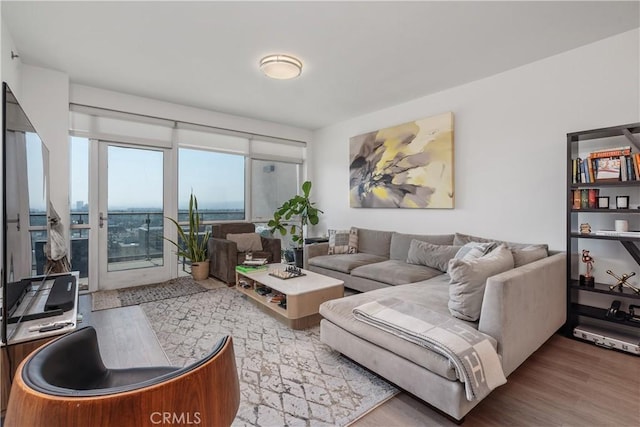 3785 Wilshire Blvd Unit 1605, Los Angeles, CA 90010 - living room featuring wood finished floors