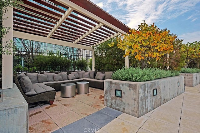 3785 Wilshire Blvd Unit 1605, Los Angeles, CA 90010 - view of patio / terrace featuring outdoor lounge area and a pergola