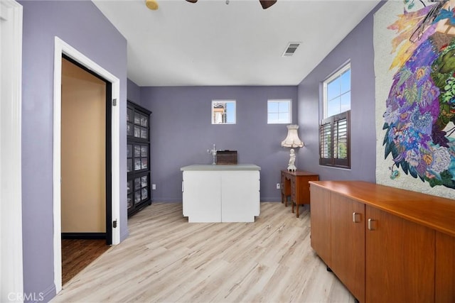 10705 Topiary Dr, Bakersfield, CA 93306 - home office featuring light wood finished floors and a ceiling fan