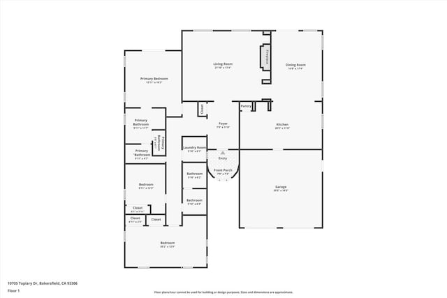 10705 Topiary Dr, Bakersfield, CA 93306 - view of floor plan / room layout