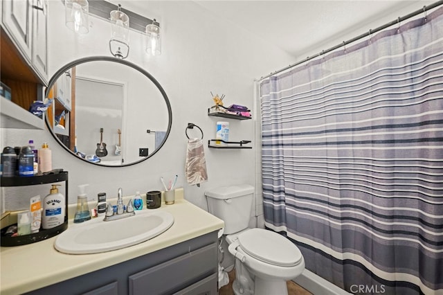 27636 Ethanac Rd, Menifee, CA 92585 - bathroom with vanity and curtained shower