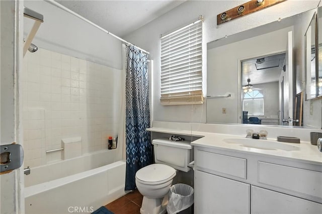 13905 Caspian Way, Moreno Valley, CA 92553 - full bathroom featuring shower / bath combination with curtain, vanity, and tile patterned flooring
