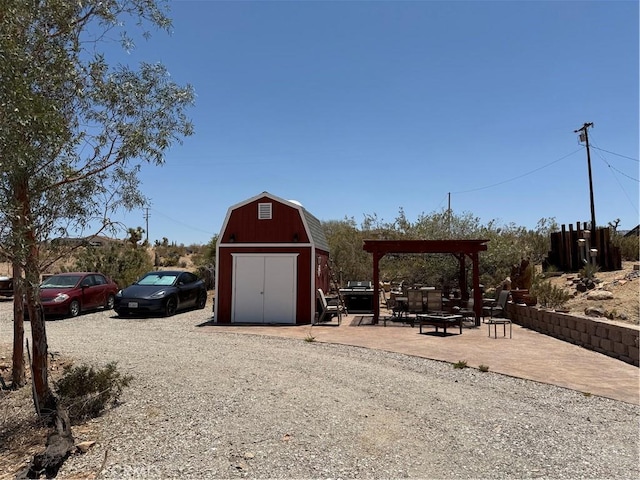 59663 Sunway Dr, Yucca Valley, CA 92284 - view of shed featuring a pergola