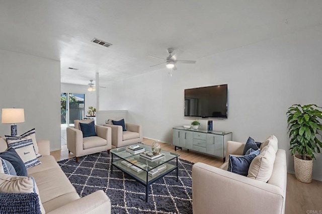 3418 Seabreeze Walk, Oceanside, CA 92056 - living room with ceiling fan and wood finished floors