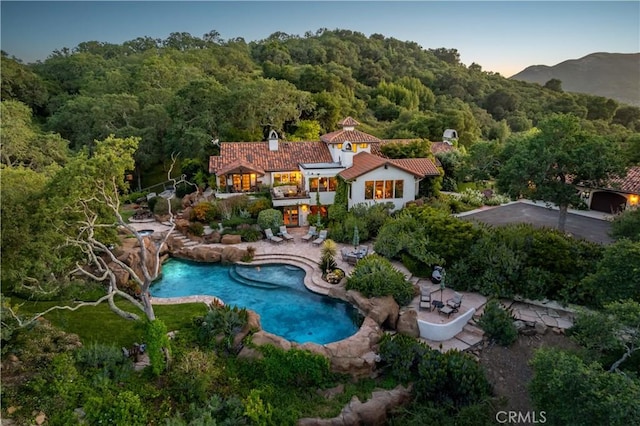 8300 San Diego Rd, Atascadero, CA 93422 - view from above of property with a forest and a pool