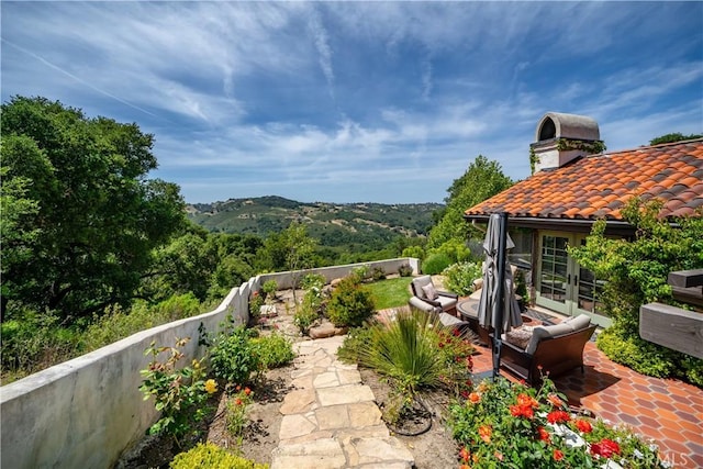 8300 San Diego Rd, Atascadero, CA 93422 - view of yard featuring a patio area, an outdoor hangout area, and a mountain view