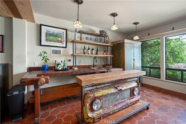 8300 San Diego Rd, Atascadero, CA 93422 - indoor bar with hanging light fixtures and dark tile patterned floors