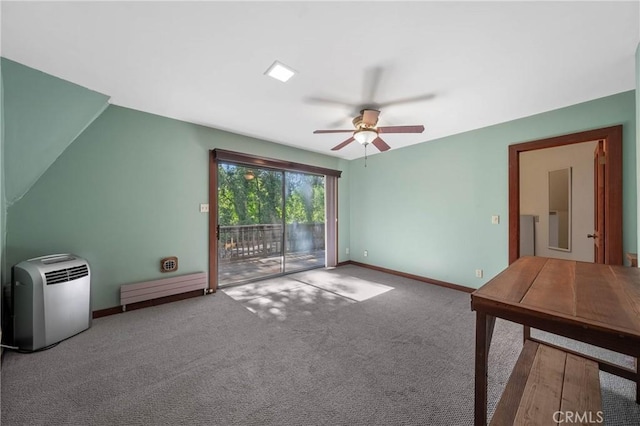 8201 W W Side Potter Valley Rd, Potter Valley, CA 95469 - unfurnished living room with ceiling fan and carpet flooring