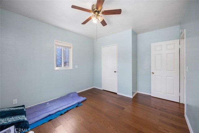 1258 N Ditman Ave, Los Angeles, CA 90063 - unfurnished bedroom with wood finished floors and a ceiling fan