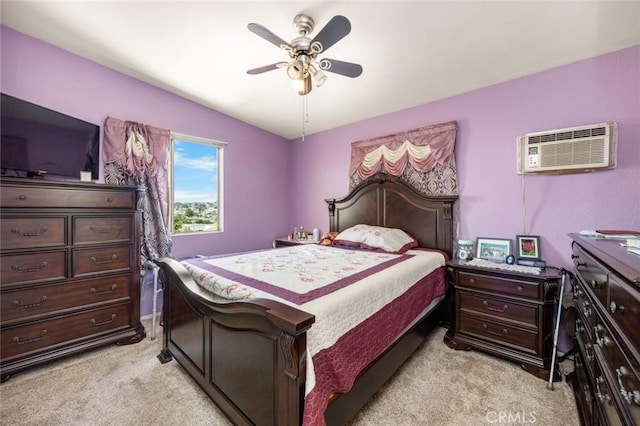 1258 N Ditman Ave, Los Angeles, CA 90063 - bedroom featuring light carpet, an AC wall unit, and ceiling fan