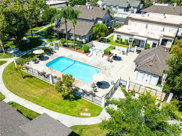 4809 Fieldbrook Ln, Cypress, CA 90630 - aerial perspective of suburban area with a pool area