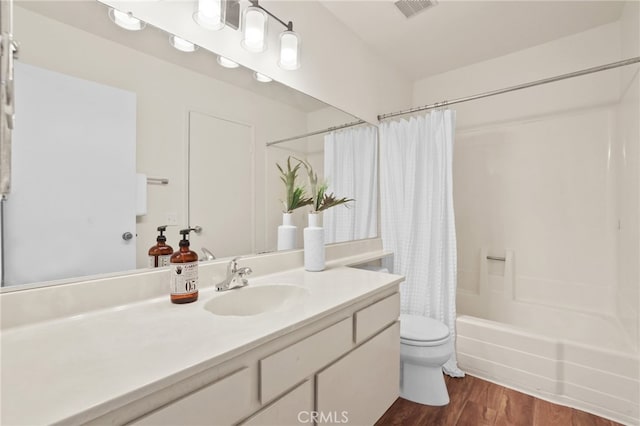 4809 Fieldbrook Ln, Cypress, CA 90630 - bathroom with vanity, shower / tub combo, and wood finished floors