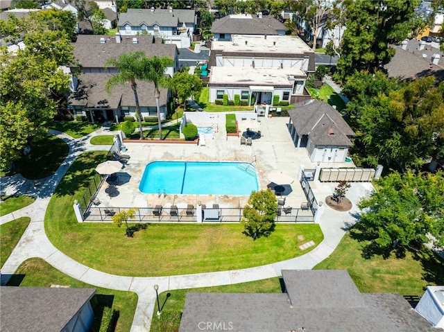 4809 Fieldbrook Ln, Cypress, CA 90630 - aerial view of residential area with a pool area
