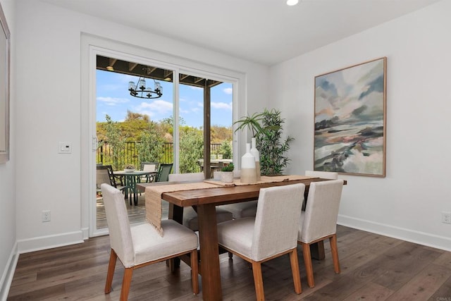 3002 Villeta Ave, Carlsbad, CA 92010 - dining room with wood finished floors, recessed lighting, and a chandelier