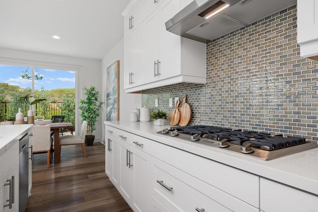 3002 Villeta Ave, Carlsbad, CA 92010 - kitchen with wall chimney exhaust hood, stainless steel appliances, light countertops, recessed lighting, and tasteful backsplash