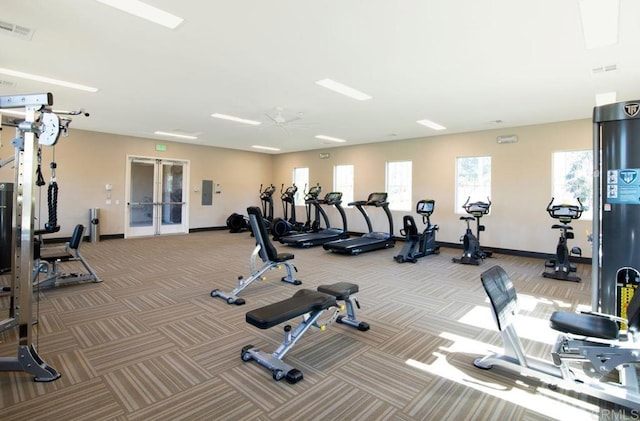 3002 Villeta Ave, Carlsbad, CA 92010 - workout area featuring light colored carpet and french doors