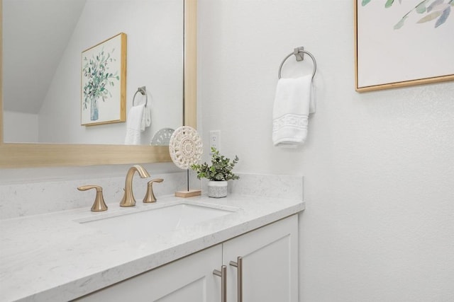 3002 Villeta Ave, Carlsbad, CA 92010 - bathroom featuring vanity and lofted ceiling