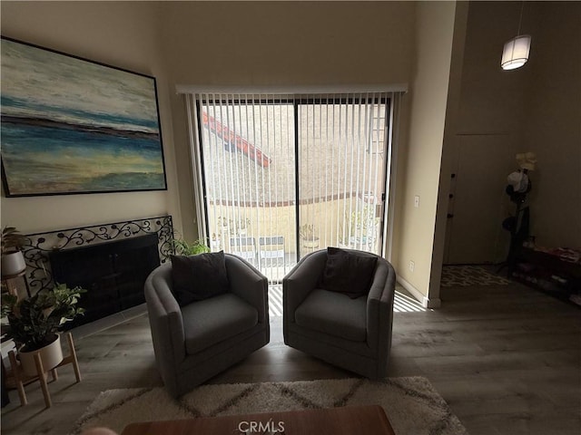 300 N Isabel St Unit 21, Glendale, CA 91206 - sitting room featuring wood finished floors and a fireplace