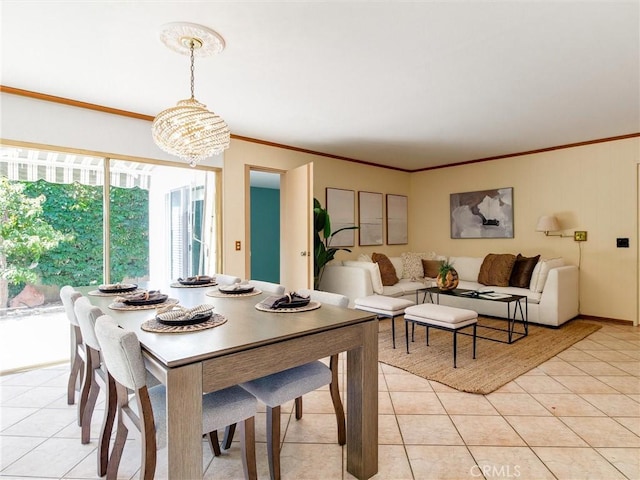 9386 Cambridge St, Cypress, CA 90630 - dining space with light tile patterned floors and ornamental molding