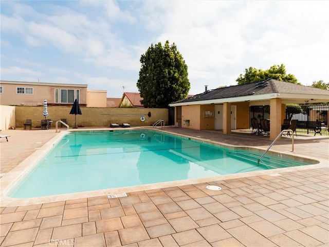 9386 Cambridge St, Cypress, CA 90630 - community pool with a patio and a fenced backyard