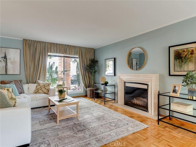 9386 Cambridge St, Cypress, CA 90630 - living area with a fireplace and crown molding