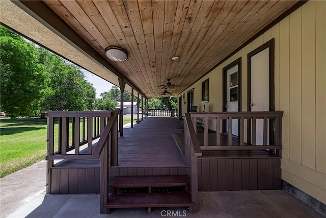 8140 Sherwood Blvd, Los Molinos, CA 96055 - wooden deck with ceiling fan