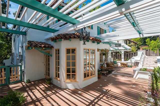 611 E Mountain St, Glendale, CA 91207 - view of patio with a pergola