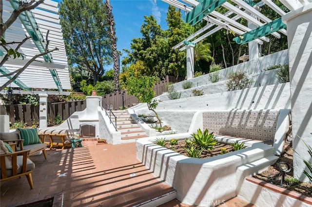 611 E Mountain St, Glendale, CA 91207 - fenced backyard featuring a pergola and a patio