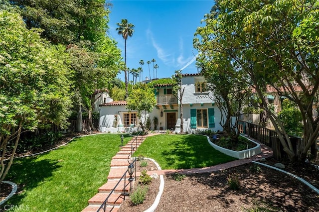 611 E Mountain St, Glendale, CA 91207 - back of property with a balcony and stucco siding