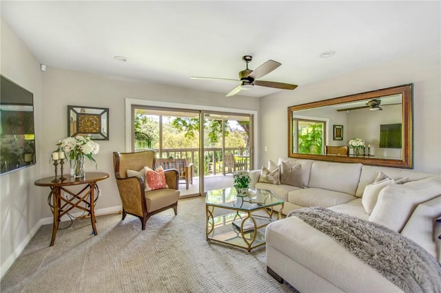 31214 W Nine Dr, Laguna Niguel, CA 92677 - carpeted living room featuring a ceiling fan and baseboards