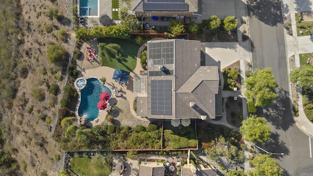 11550 Carowind Ln, Scripps Miramar, CA 92131 - aerial overview of property's location featuring a pool area and property parcel outlined