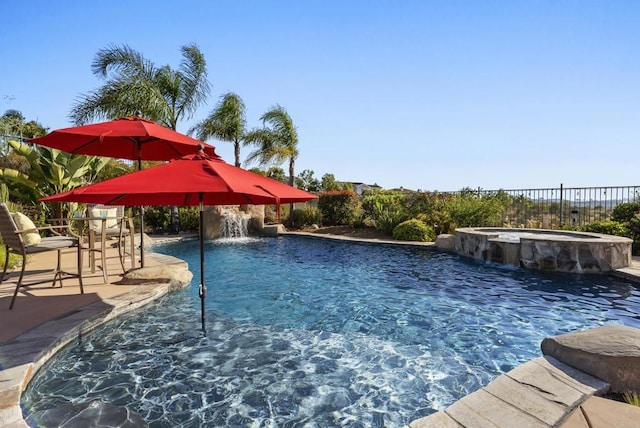 11550 Carowind Ln, Scripps Miramar, CA 92131 - view of pool featuring a pool with connected hot tub and a patio
