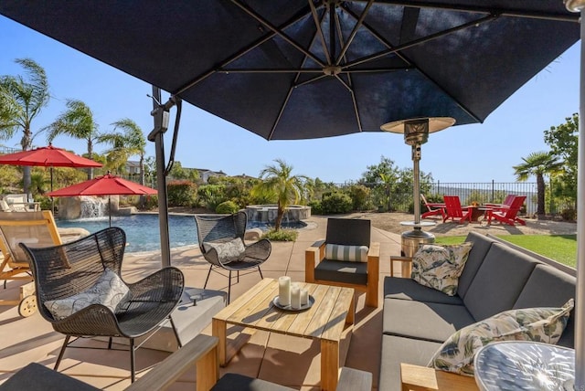 11550 Carowind Ln, Scripps Miramar, CA 92131 - view of patio featuring an outdoor living space and an outdoor pool