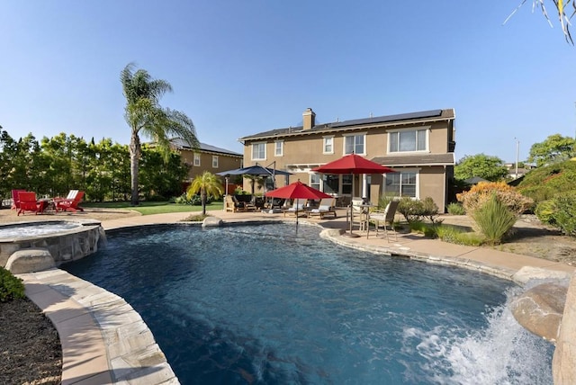 11550 Carowind Ln, Scripps Miramar, CA 92131 - view of pool featuring a patio and a pool with connected hot tub