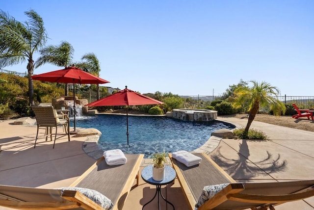 11550 Carowind Ln, Scripps Miramar, CA 92131 - view of pool featuring a patio and a pool with connected hot tub