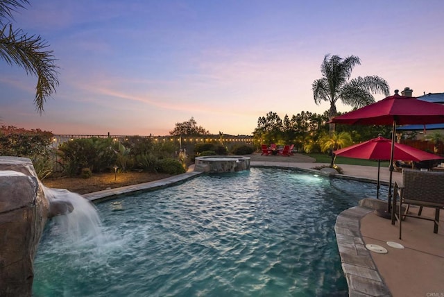 11550 Carowind Ln, Scripps Miramar, CA 92131 - view of pool featuring a patio area and a pool with connected hot tub
