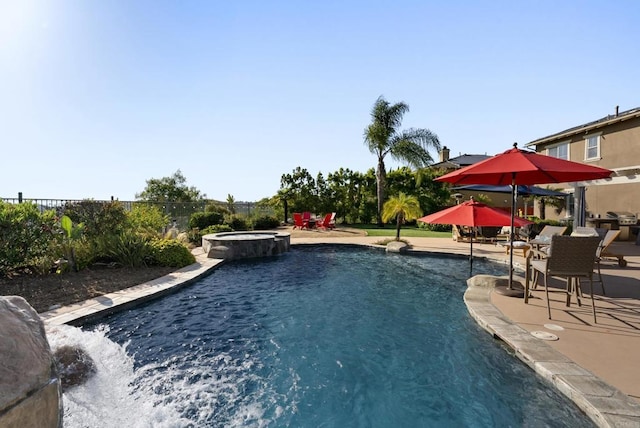 11550 Carowind Ln, Scripps Miramar, CA 92131 - view of pool with a patio and a pool with connected hot tub