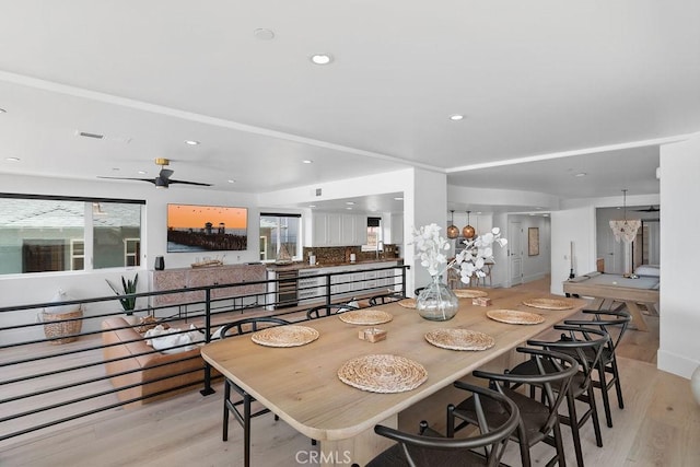 516 S The Strand # A, Oceanside, CA 92054 - dining area with light wood-style flooring, plenty of natural light, and recessed lighting