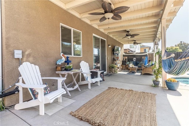 2168 Stonewood St, Mentone, CA 92359 - view of patio / terrace featuring a ceiling fan